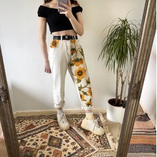 women's sunflower pattern trousers HE1511-03-01